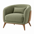 Sessel 90 x 85 x 82 cm Textilbezug Grün Braun Wohnzimmer Modern