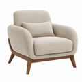 Sessel 85 x 86 x 88 cm Beige Textilbezug Holzgestell Wohnzimmer Modern