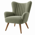 Ohrensessel 78 x 85 x 103 cm olivgrüner Textilbezug Holzbeine gepolstert