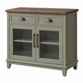Sideboard 100 x 45 x 95 cm aus Holzwerkstoff in Grau mit Glasfront im Landhausstil
