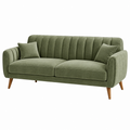 2-Sitzer Sofa 180 x 85 x 85 cm olivgrüner Textilbezug Holzfüße Retro-Stil