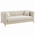 2-Sitzer Sofa 170 x 88 x 78 cm Beige Stoffbezug mit Metallfüßen für Wohnzimmer im modernen Stil