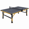 Tischtennisplatte 274 x 152.5 x 76 cm aus Metall und Holzwerkstoff in Schwarz Gold mit Netz