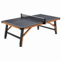 Tischtennisplatte 274 x 152.5 x 76 cm Schwarz Braun mit Netz für Innenbereich